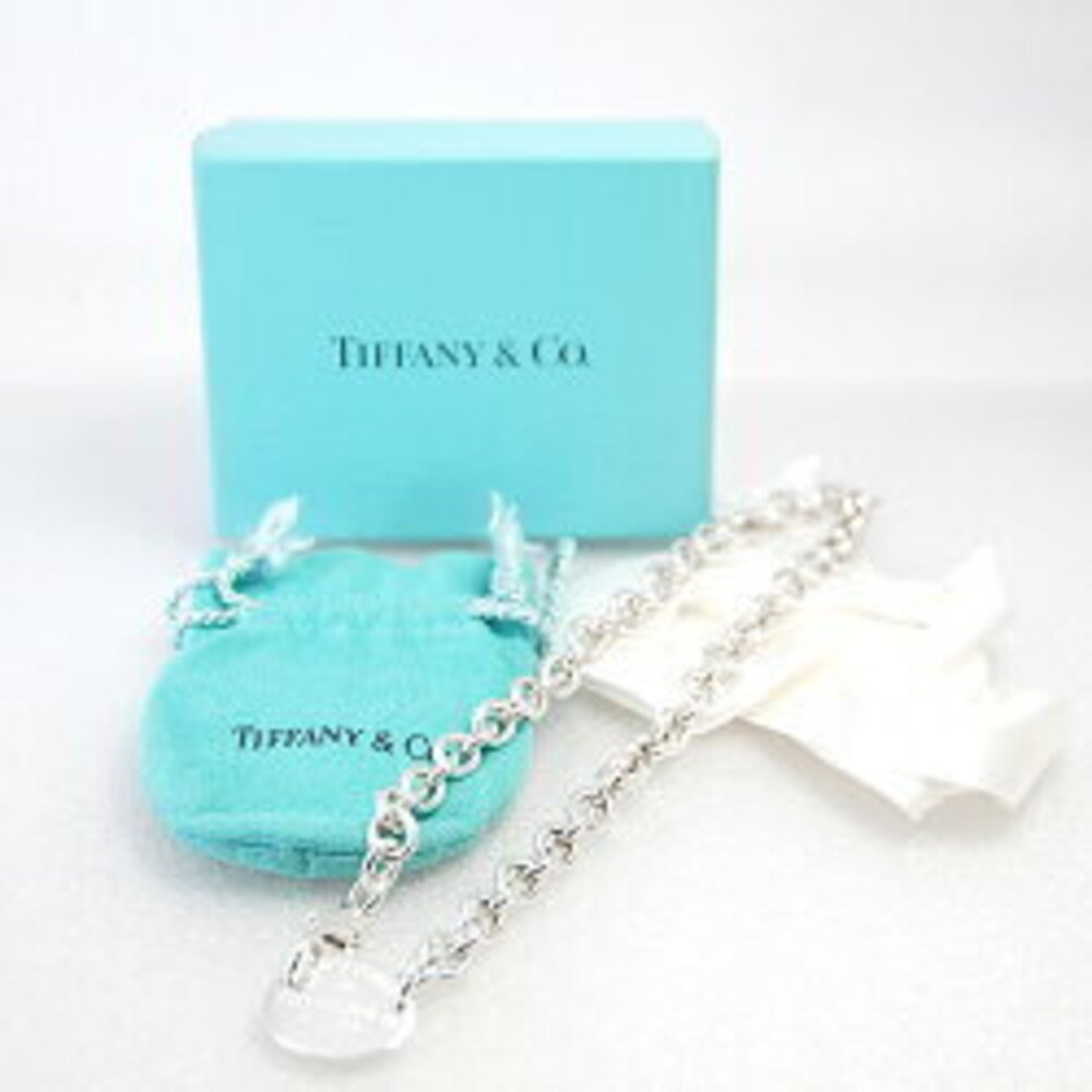 Tiffany Co to oval chain link choker necklace sterling silver Polished